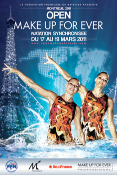 【2011年3月17日－3月20日，法国】 MAKE UP FOR EVER花样游泳公开赛即将在巴黎郊区的Maurice Thorez游泳馆盛大开幕。这是一场展示国际顶尖水平的花样游泳赛事，齐聚来自18个国家和地区的顶尖花样游泳队，其中包括俄