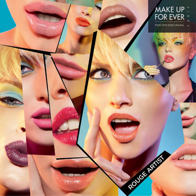 2012年，MAKE UP FOR EVER 全新上市Rouge Artist唇膏系列，包括Rouge Artist Natural柔色霓彩唇膏和Rouge Artist Intense纯色恒彩唇膏两个系列，让每个人成为自己的唇妆艺术家，经典或奢华的唇色，自然或性感的妆效